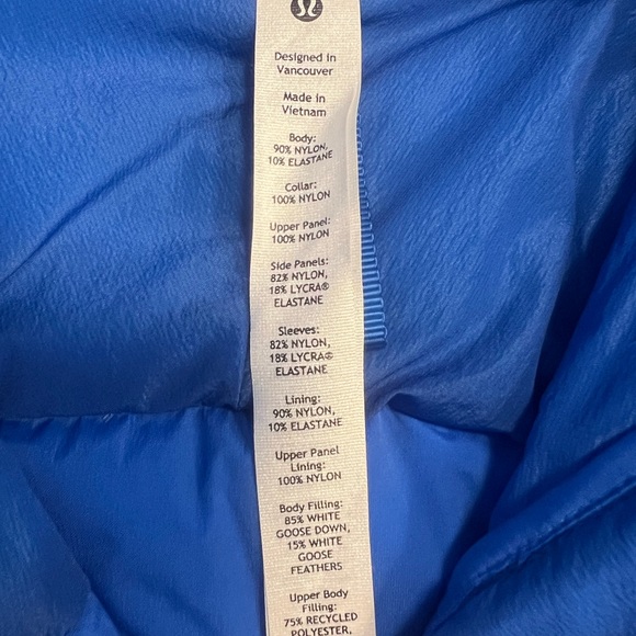 Lululemon Pull-over Blue Down Jacket - Picture 6 of 12